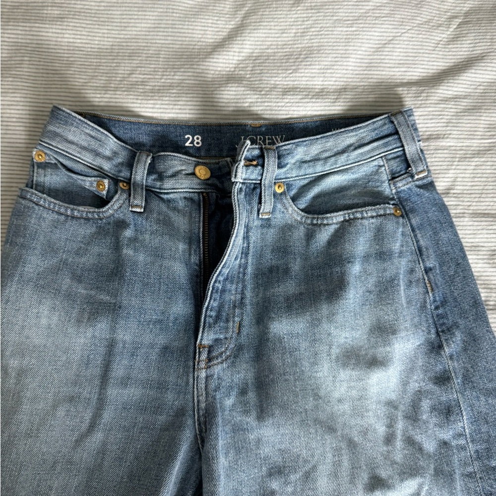 J. Crew Light Blue Denim Jeans with Gold Details